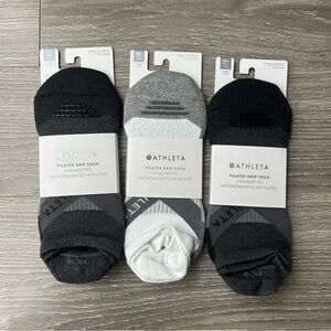 Athleta Pilates Grip Socks Size M/L NEW Bundle of 3